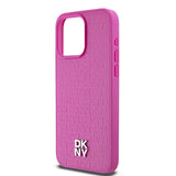 DKNY læder Monogram mønster Metal Logo MagSafe Case til iPhone 15 Pro Max - Pink