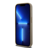 DKNY læder med trykt mønstermetallogo MagSafe Case til iPhone 15 Pro Max - Brown