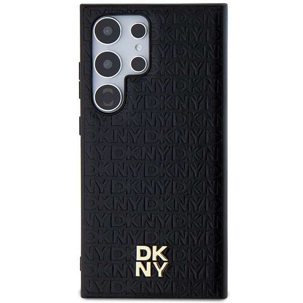 DKNY læder mønster metal logo MagSafe-kasse til Samsung Galaxy S24 Ultra - sort