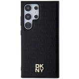 DKNY læder mønster metal logo MagSafe-kasse til Samsung Galaxy S24 Ultra - sort