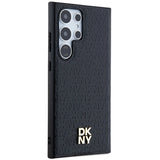 DKNY læder mønster metal logo MagSafe-kasse til Samsung Galaxy S24 Ultra - sort