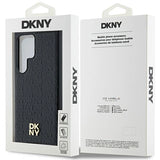 DKNY læder mønster metal logo MagSafe-kasse til Samsung Galaxy S24 Ultra - sort