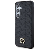 DKNY læder mønster metal logo MagSafe-kasse til Samsung Galaxy S24 + - sort