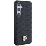 DKNY læder mønster metal logo MagSafe-kasse til Samsung Galaxy S24 + - sort