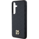 DKNY læder mønster metal logo MagSafe-kasse til Samsung Galaxy S24 + - sort