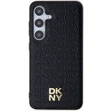 DKNY læder mønster metal logo MagSafe-foder for Samsung Galaxy S24 - sort