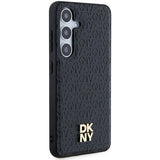 DKNY læder mønster metal logo MagSafe-foder for Samsung Galaxy S24 - sort