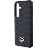 DKNY læder mønster metal logo MagSafe-foder for Samsung Galaxy S24 - sort