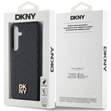 DKNY læder mønster metal logo MagSafe-foder for Samsung Galaxy S24 - sort