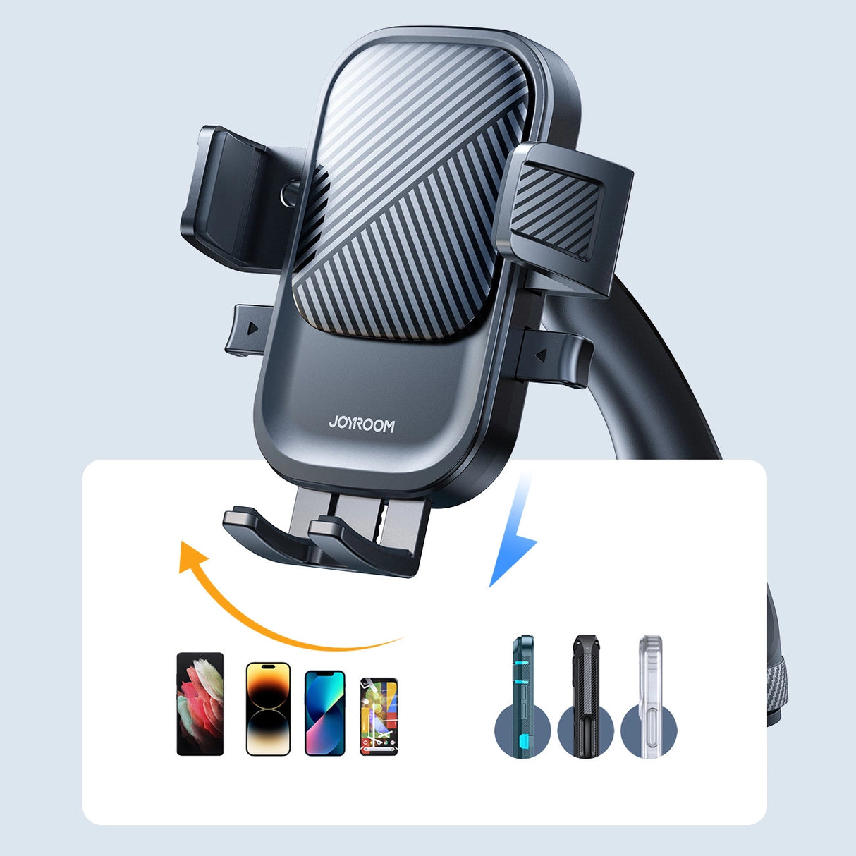Joyroom JR-OK6 klemme telefonholder til glas - sort