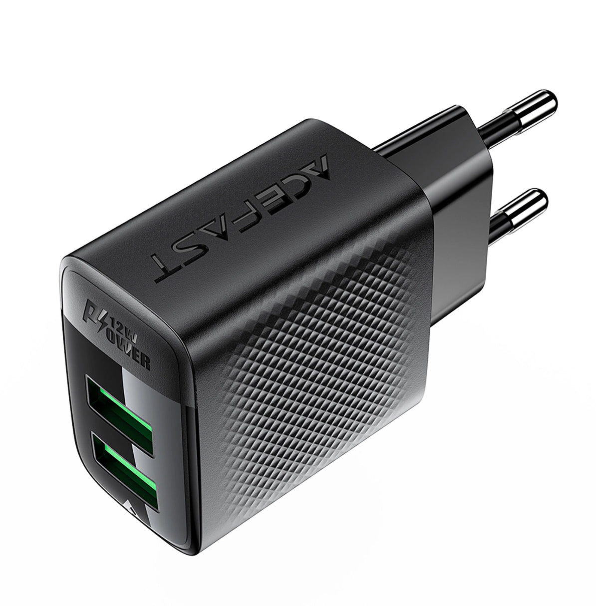 Acefast A86 netoplader 2x USB-A 12W - sort