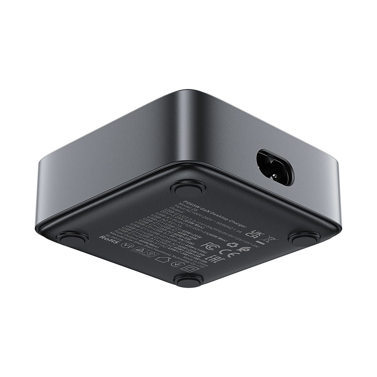 Acefast Z6 Charger Network GaN Desktop 2x USB-A / 2x USB-C PD 65W - sort