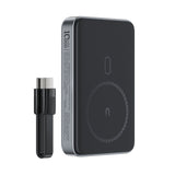 Powerbank Acefast M10 Magnetisk 2x USB-C PD 30W med 15W induktiv opladning og USB-C-kabel - sort