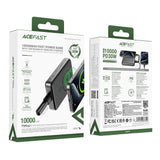 Powerbank Acefast M10 Magnetisk 2x USB-C PD 30W med 15W induktiv opladning og USB-C-kabel - sort