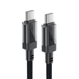 Acefast C12 USB-C / USB-C PD-kabel 60W 480Mb / med nylon fletning - sort