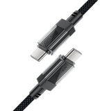 Acefast C12 USB-C / USB-C PD-kabel 60W 480Mb / med nylon fletning - sort