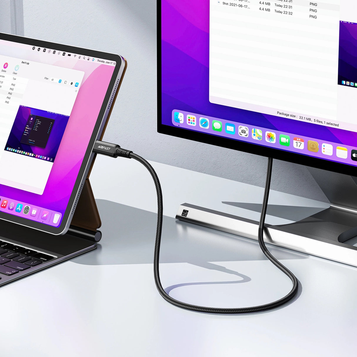 Acefast C1 USB-C/HDMI Videokabel 4K 60Hz HDR 1,8 m - sort