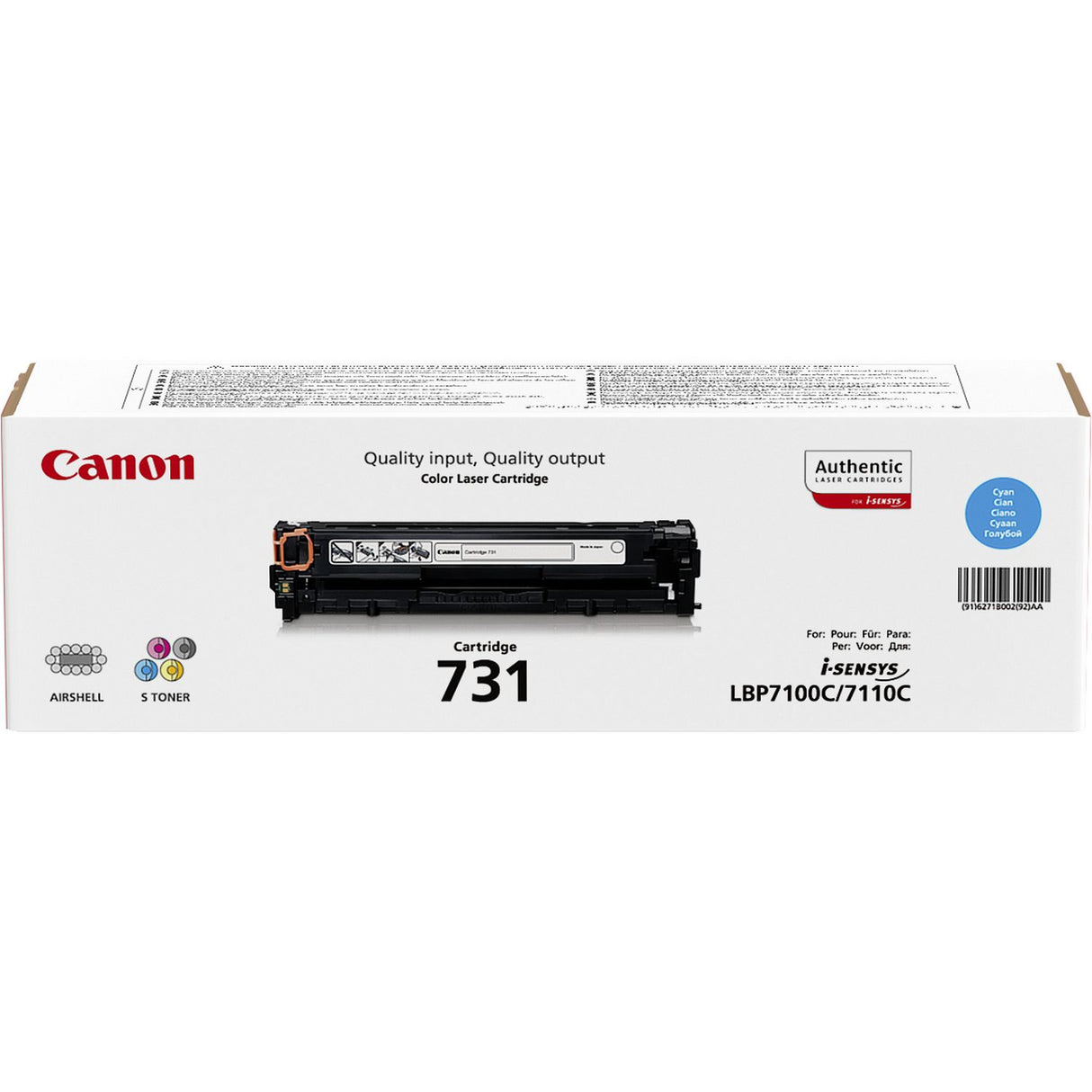 Canon 731 tonerpatron 1 stk Original Blå