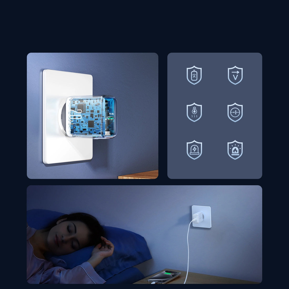 Joyroom JR-TCF20 USB-C PD 20W netværksoplader - hvid + USB-C / Lightning kabel 1m