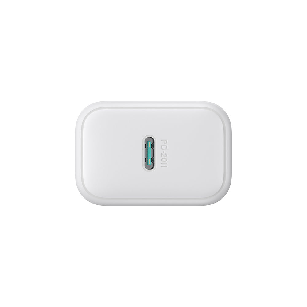 Joyroom JR-TCF20 USB-C PD 20W network charger - white + USB-C / Lightning cable 1m