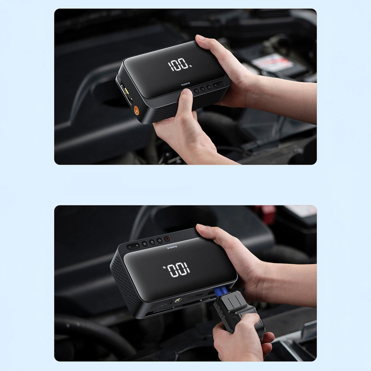 Jump starter Baseus Super Energy BS-CH013 4in1 600A med lommelygte / powerbank 6000mAh / kompressor - sort