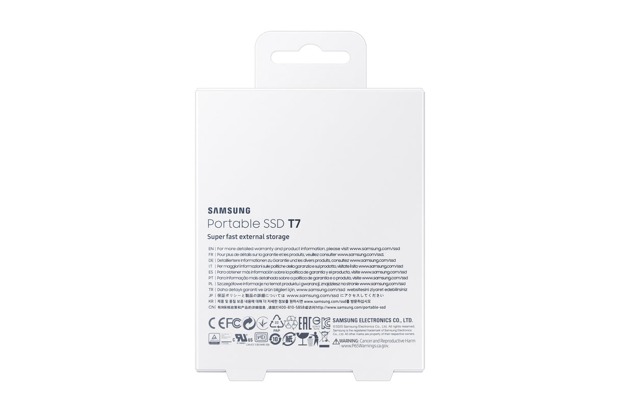 Samsung Portable SSD T7 2 TB USB Type-C 3.2 Gen 2 (3.1 Gen 2) Blå