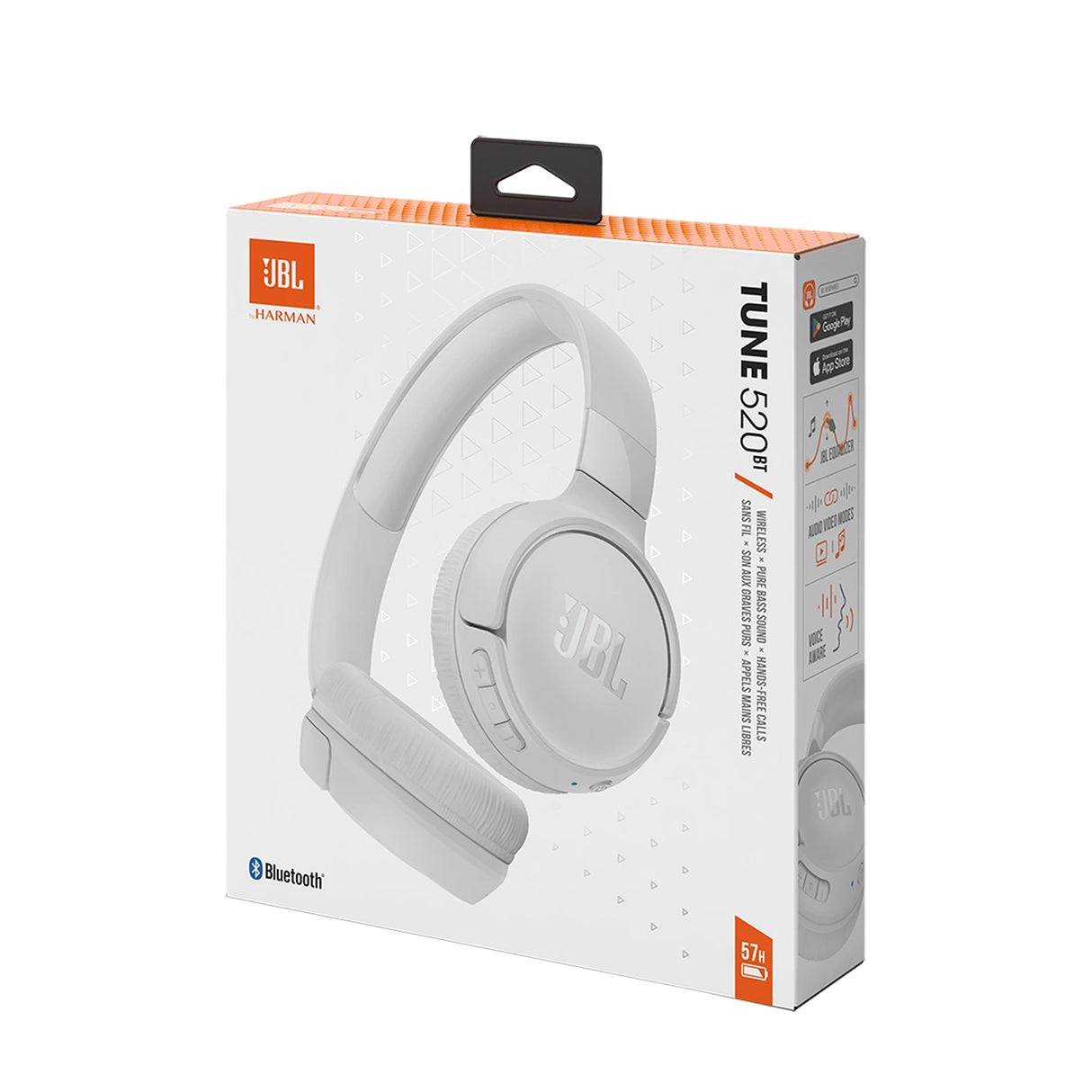 JBL Tune 520BT trådløse Bluetooth 5.3 hovedtelefoner - hvid