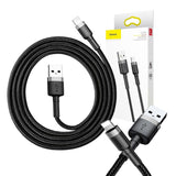 Baseus Cafule USB Lightning Cable 2,4A 1m (grå+sort)