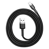 Baseus Cafule USB Lightning Cable 2,4A 1m (grå+sort)