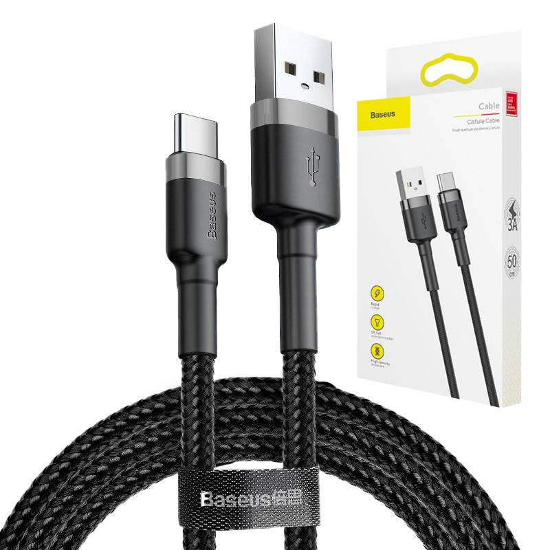 Baseus Cafule USB-C-kabel 2A 3m (sort+grå)