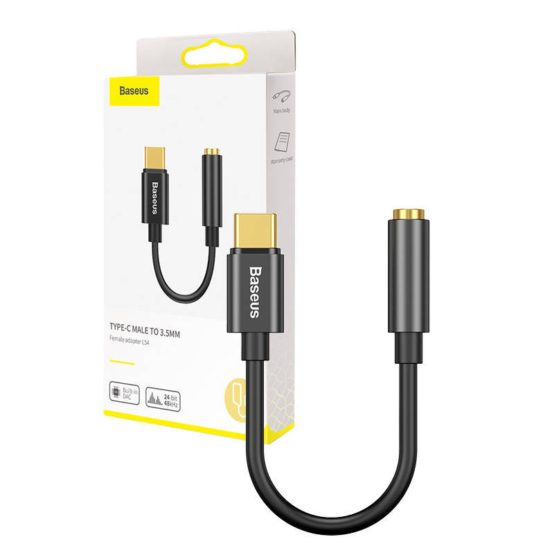 Baseus L54 Audio Adapter USB-C + mini jack 3,5 mm (sort)