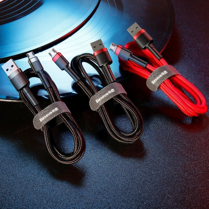 Baseus Cafule Micro USB-kabel 2A 3m (sort+rød)