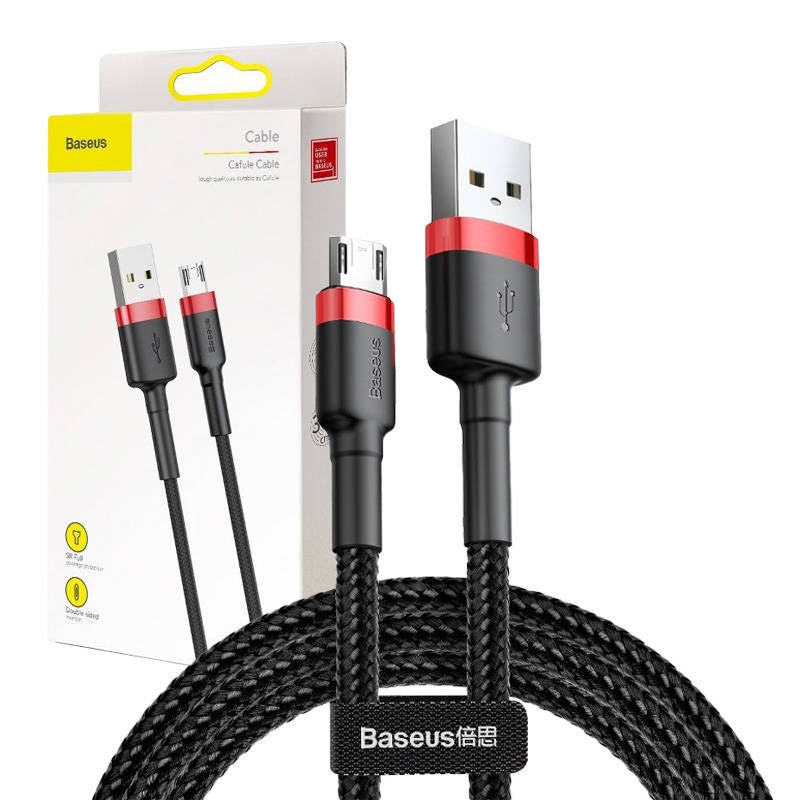 Baseus Cafule Micro USB-kabel 2A 3m (sort+rød)