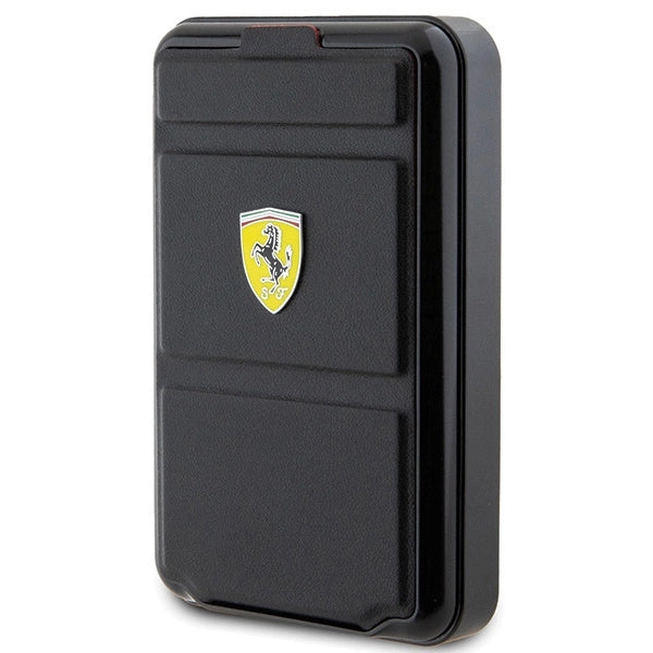 Powerbank Ferrari Metal Logo MagSafe induktion 15W 10000 mAh med standfunktion - sort