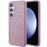 Guess Glitter Script case til Samsung Galaxy S24+ - lilla