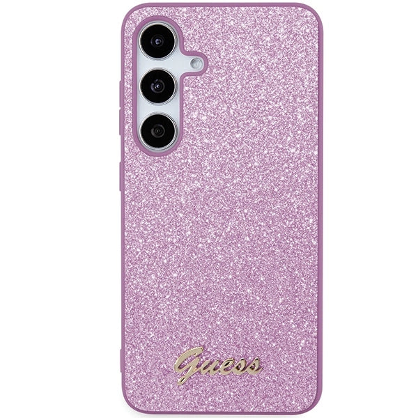 Guess Glitter Script case til Samsung Galaxy S24+ - lilla