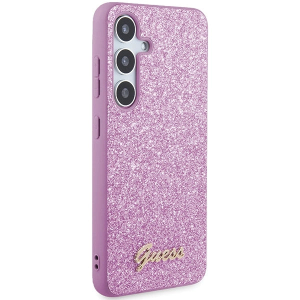 Guess Glitter Script case til Samsung Galaxy S24+ - lilla