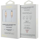 Guess Ebossed Logo USB-C / Lightning kabel 1,5 m hurtig opladning - guld