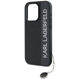 Karl Lagerfeld Saffiano Rhinestones & Charm case for iPhone 15 Pro - black
