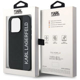 Karl Lagerfeld Saffiano Rhinestones & Charm case for iPhone 15 Pro - black