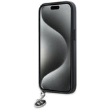 Karl Lagerfeld Saffiano Rhinestones & Charm case for iPhone 15 / 14 / 13 - black