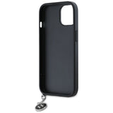 Karl Lagerfeld Saffiano Rhinestones & Charm case for iPhone 15 / 14 / 13 - black