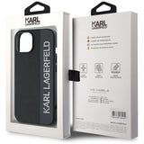 Karl Lagerfeld Saffiano Rhinestones & Charm case for iPhone 15 / 14 / 13 - black