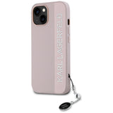 Karl Lagerfeld Saffiano Rhinestones & Charm case for iPhone 15 / 14 / 13 - pink
