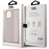 Karl Lagerfeld Saffiano Rhinestones & Charm case for iPhone 15 / 14 / 13 - pink