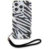 Karl Lagerfeld IML Zebra Pattern & Cord case for iPhone 15 Pro Max - black