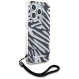 Karl Lagerfeld IML Zebra Pattern & Cord case for iPhone 15 Pro Max - black