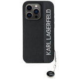 Karl Lagerfeld Saffiano Rhinestones & Charm case for iPhone 15 Pro Max - black