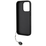 Karl Lagerfeld Saffiano Rhinestones & Charm case for iPhone 15 Pro Max - black