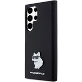 Karl Lagerfeld Silicone Choupette Metal Pin case for Samsung Galaxy S24 Ultra - black